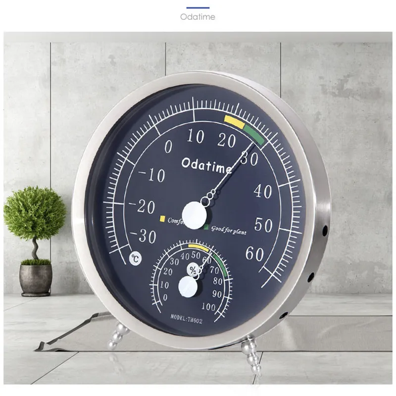 

Odatime 3 Types Thermometer/Hygrometer Stainless Steel Standing/Wall Mounting Temperature Humidity Meters Instrument Tools