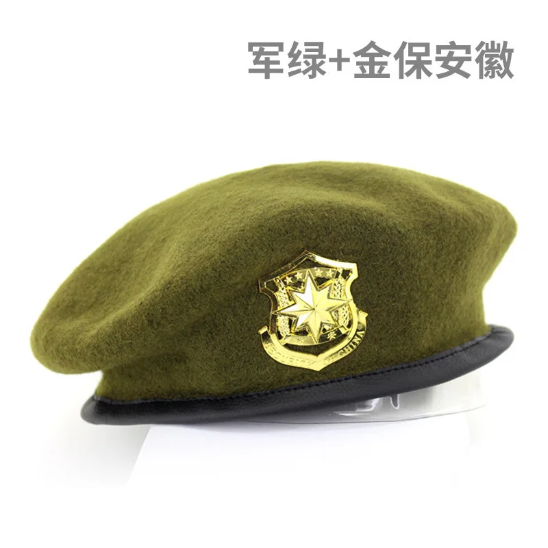 Army Green 1 PYJTRL металлический эмблема унисекс шерстяной берет военные шапки регулируемый костюм вечерние для косплея выступления реквизит boina темно - Цвет: Army Green 1