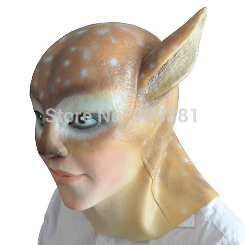 Красота олень демон Латексная Маска Жуткий Хэллоуин Животные полная голова