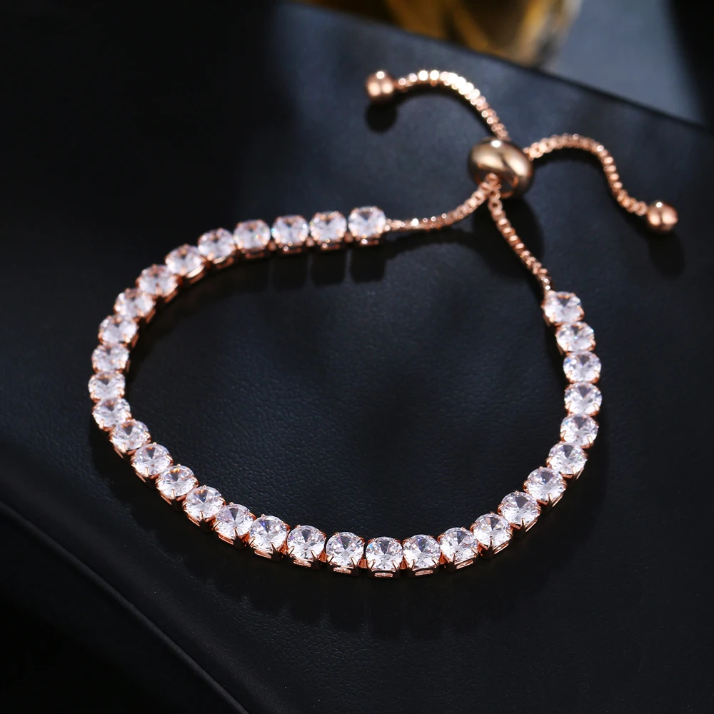 Женские браслеты с кристаллами и цирконием FAMSHIN круглые золотистого цвета