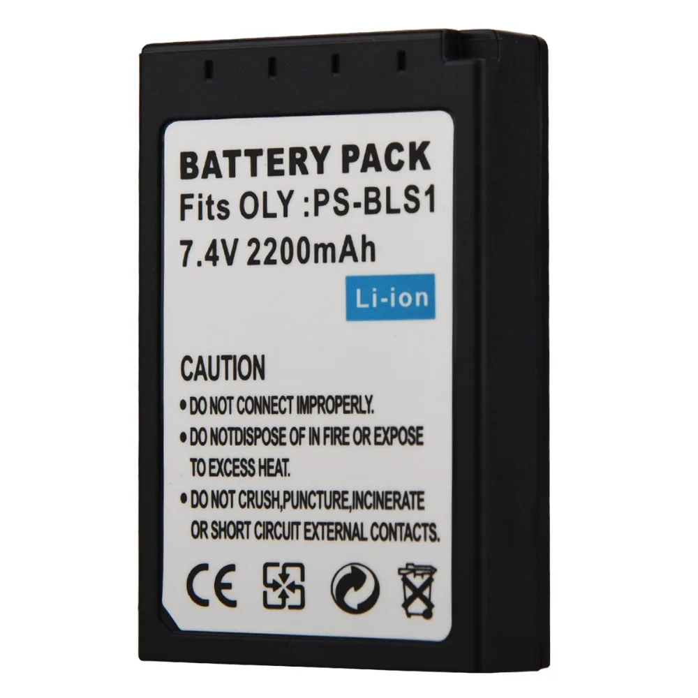 2200 мАч PS-BLS1 BLS-1 BLS1 аккумулятор для Olympus OLY. EP2 EPL1 EPL2 EP1 BLS5 E-400 EVOLT E-410 EVOLT E410 E-420 E-410 E-620 E-450