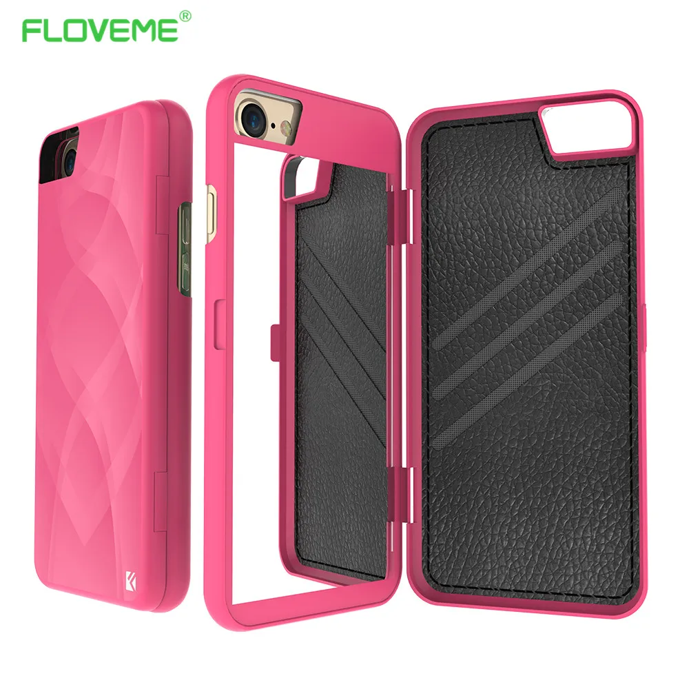 FLOVEME зеркальный чехол для iPhone 6 6s 7 8 Plus зеркальная крышка Держатель карт