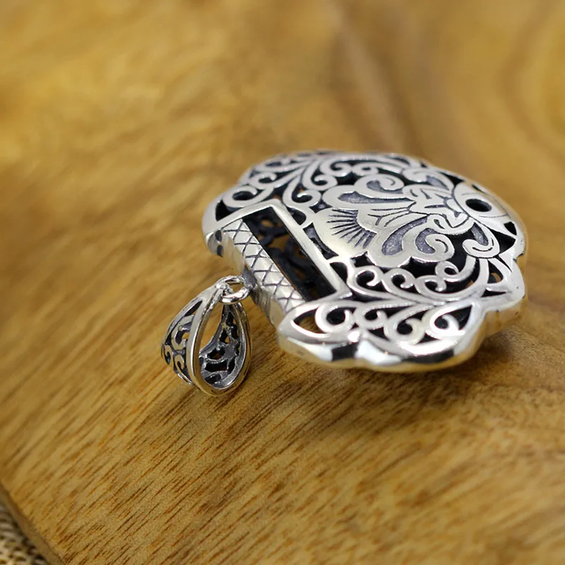 Женское ожерелье из серебра 100% пробы в этническом стиле с большим замком