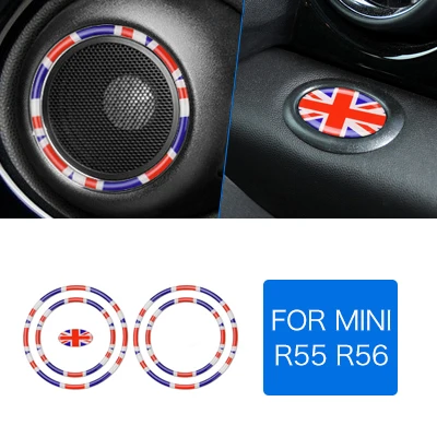 Union Jack 5pc AMBERMILE для Mini Cooper R56 аксессуары Mini One R56 наклейка для Mini R55 Mini Cooper R55 Clubman дверной динамик стикер s - Название цвета: Union Jack 5pc