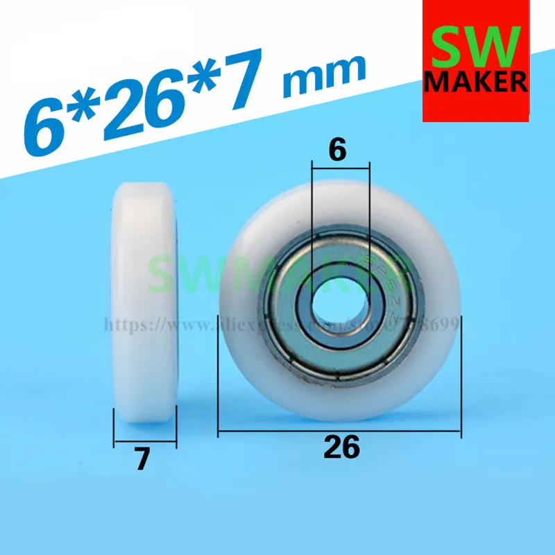 SWMAKER мм F 6*26*7 Тип направляющий рельс шкив профиля плоского подшипника пластиковый