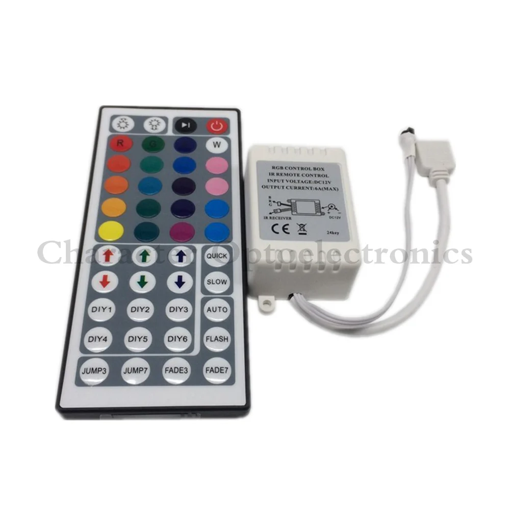 

1PCS 44 Keys Dual Connectors IR Remote RGB Controller Output DC12V 2 Ports Dimmer For 3528 5050 SMD RGB LED Strip light Control