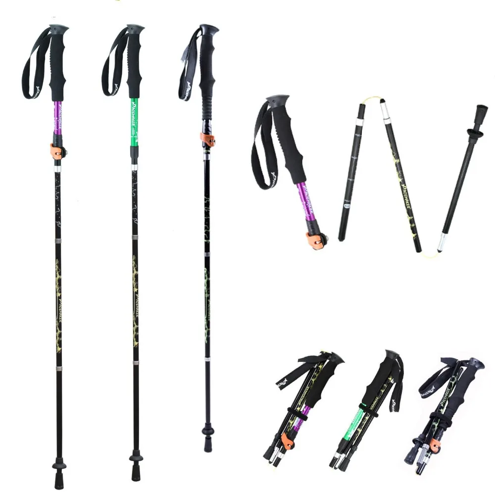 

1pcs Telescopic 4 Section Adjustable Hiking Trekking Walking Pole Cane Stick Crutch Aluminum Alloy Folding Cane Walking Sticks