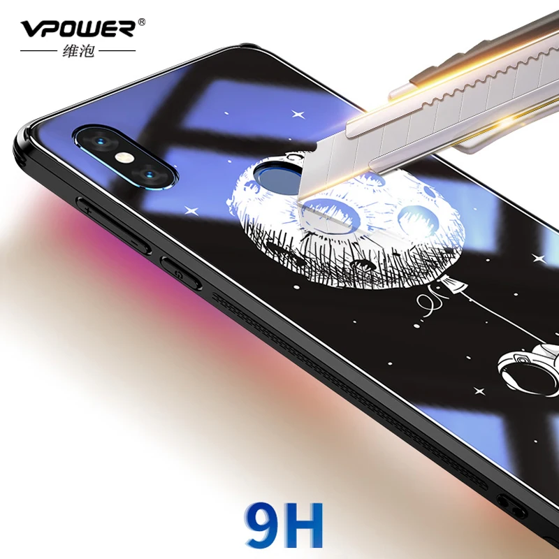 Скользящий стеклянный окрашенный чехол s для xiaomi mi x 3 Чехол Vpower закаленное противоударный чехол для телефона для xiaomi mi x3 mi x 3 Роскошный чехол