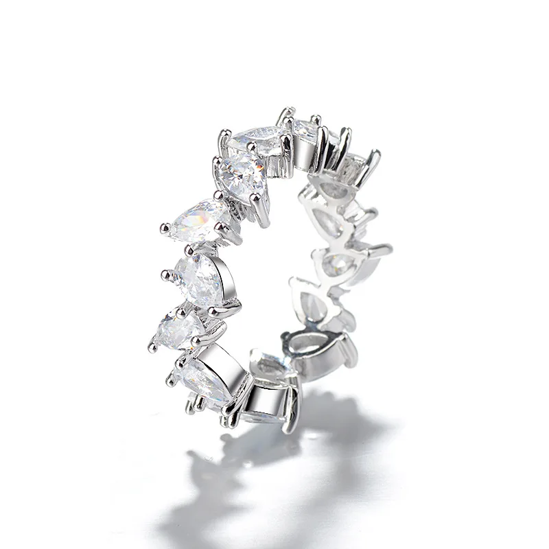 Женское кольцо вечности из стерлингового серебра 925 пробы искусственная кожа