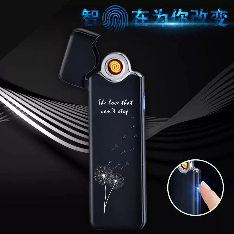 Электронная usb-зажигалка для сигарет тонкий ветрозащитный негорящий