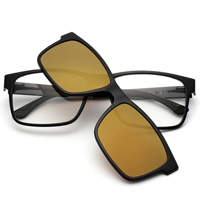 QF053-C1 Optical Eyeglasses Frame Men Women With Clip On Magnets Polarized Sunglasses Myopia Eye Glasses Spectacle Frame QF053 - Цвет оправы: QF053-C1