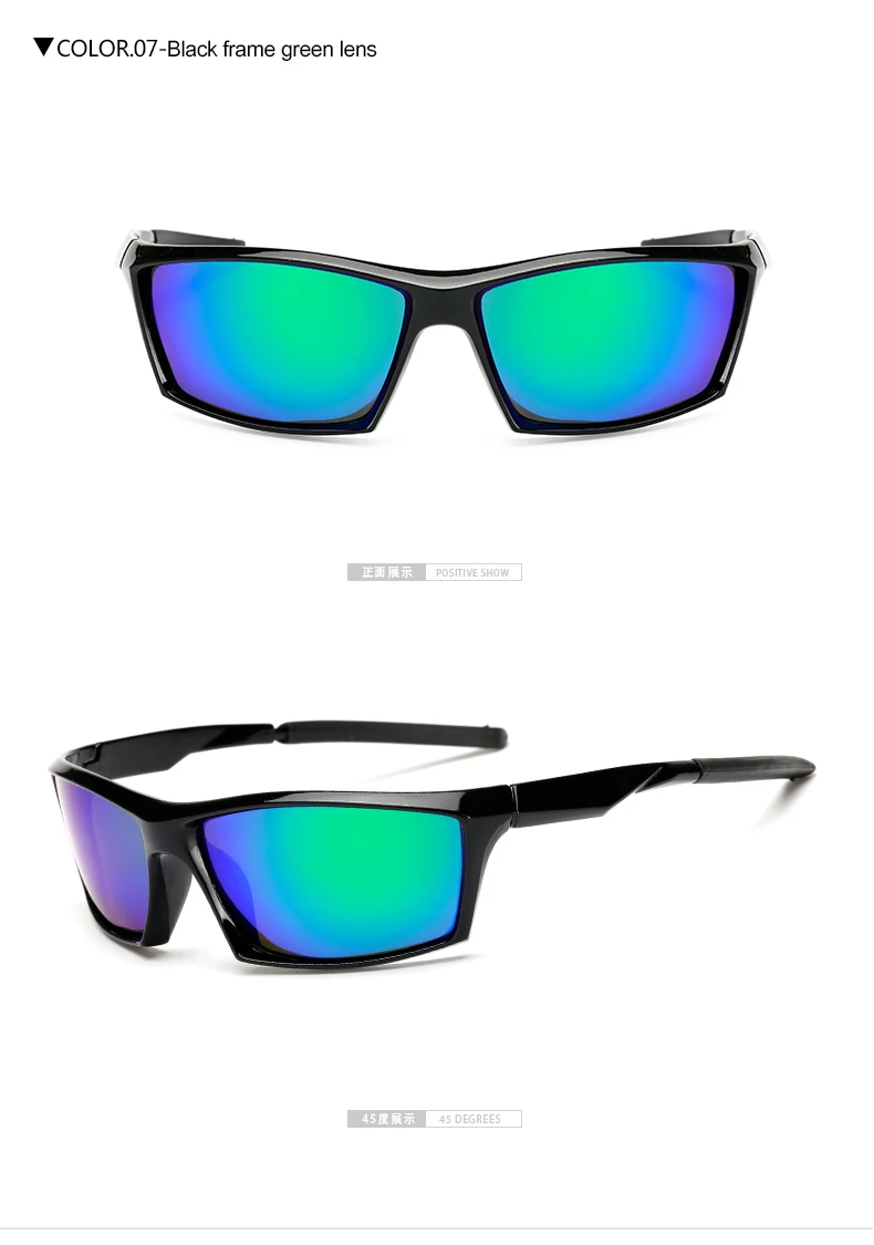 green lens Ретро мужские поляризованные солнцезащитные очки HD линзы Квадратные Солнцезащитные очки женские автомобильные безопасные очки для вождения черные очки ночного видения gafas 1005 - Цвет линз: green lens