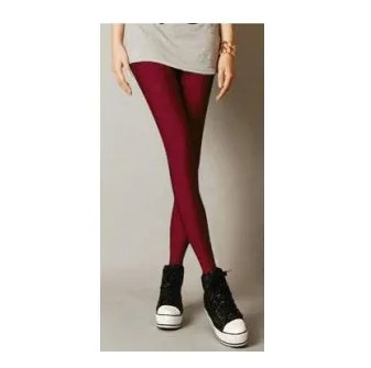 Dark red MeiL сексуальные однотонные яркие неоновые леггинсы размера плюс, женские леггинсы, эластичные леггинсы для фитнеса, балета, танцев - Цвет: Dark red