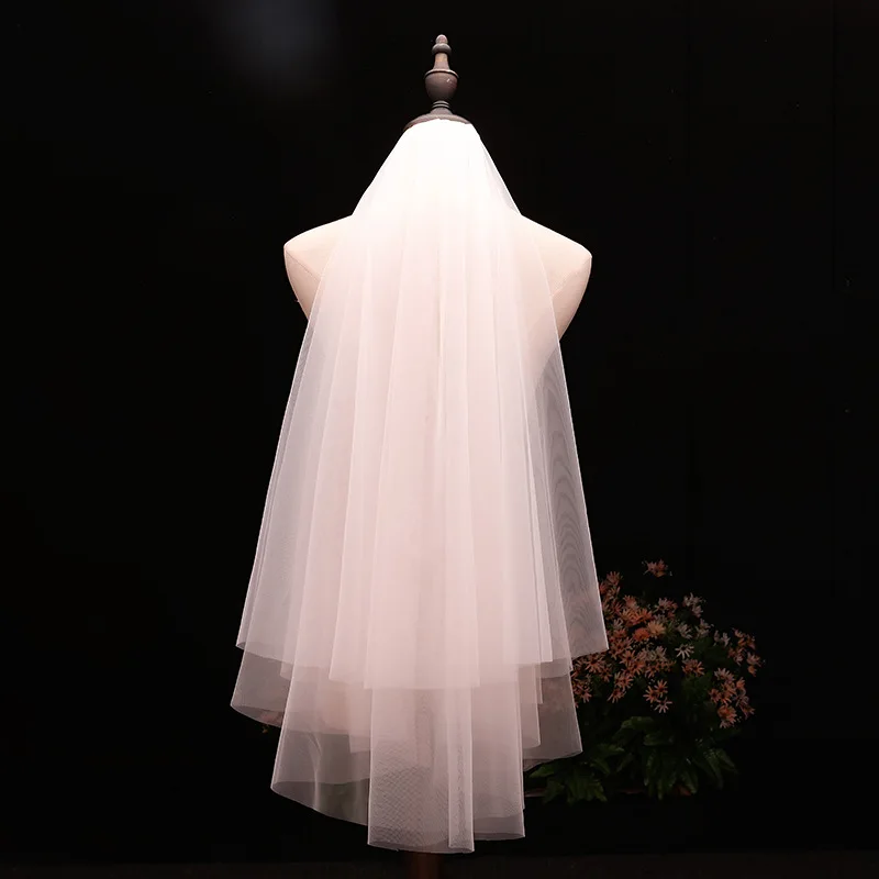 

Wedding Veil Two Layers With Comb Bridal Veil White/Ivory Wedding Accessories Veu De Noiva EE5004