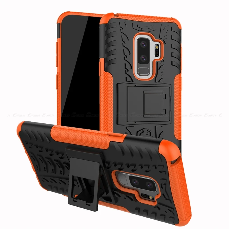 Orange Армированный прочный защитный резиновый чехол для samsung Galaxy A6 A7 A8 плюс A9 J8 J7 Duo J6 J4 J3 J2 Pro Note 9 8 S10e S10 S9 S8 - Цвет: Orange