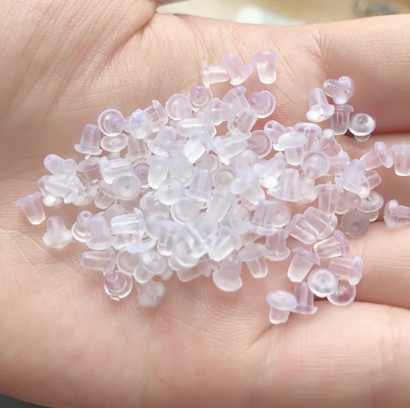 MESTILO простые серьги-гвоздики прозрачные резиновые заглушки силиконовые круглые