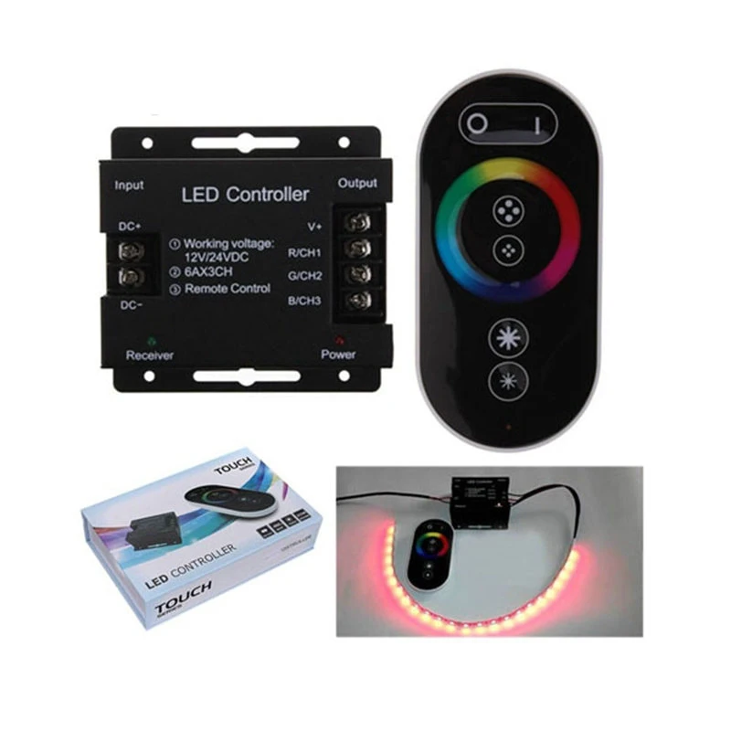 Led strip lights 12V Touch Dimmable Remote Wireless RF Controller For RGB Strip Touching remote 20m effective controler | Лампы и