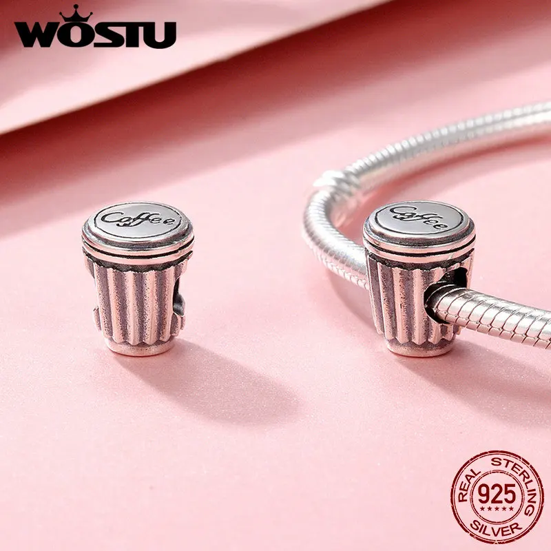 Бусины-шармы в виде кофейной чашки серебристого цвета | Украшения и аксессуары