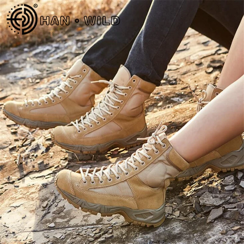

Military Army Ankle Boots Lightweight Breathable Desert Combat Work Shoes Spring Autun Mens Leather Tactical Airborne Boots