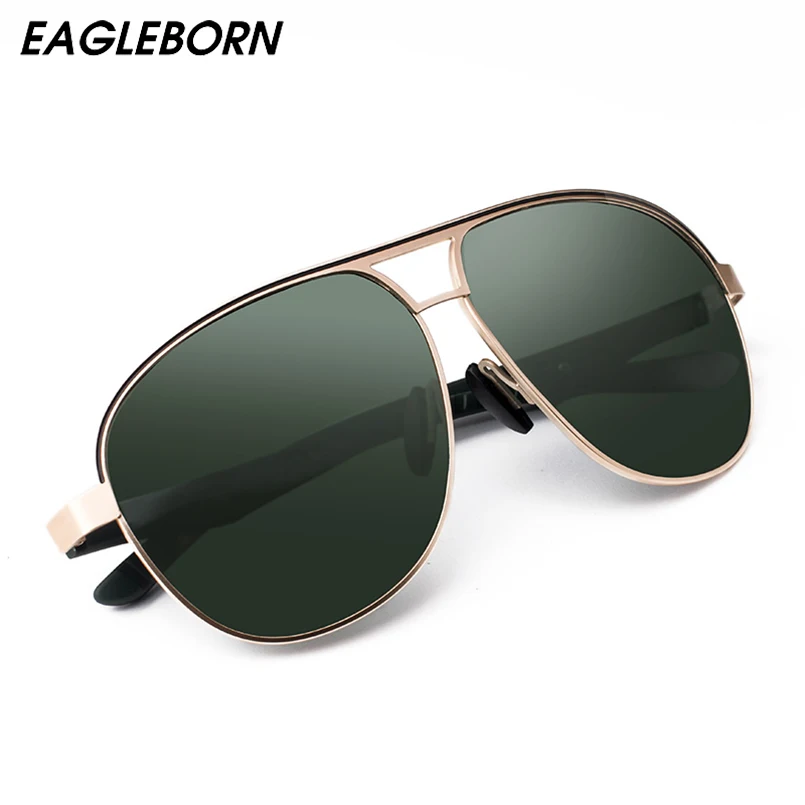 

EAGLEBORN Men's Sunglasses Brand Designer Pilot Polarized Male Sun Glasses Eyeglasses gafas oculos de sol masculino For Men