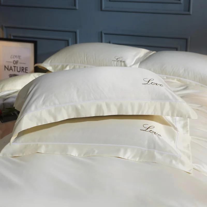

Super Soft Comfortable Luxury Embroidery nature mulberry Silk pillowcase A/B version No zipper Pillow Cover healthy solid color