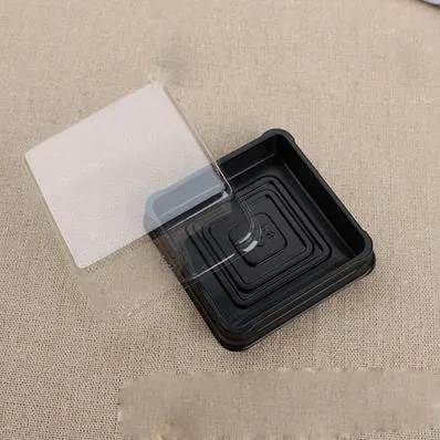 8x8x4.3cm Акция нового продукта-100 шт = 50 комплектов 7,8*7,8*4 см пластиковая коробка для конфет коробки для свадебного торта Контейнер для кексов пищевая подарочная упаковка коробка - Цвет: 8x8x4.3cm