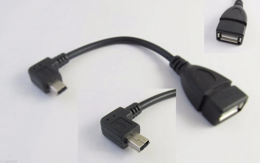 10 шт. Mini 5 Pin USB разъем под прямым углом к 2 0 A Разъем хост адаптер OTG кабель 13 см|mini pin