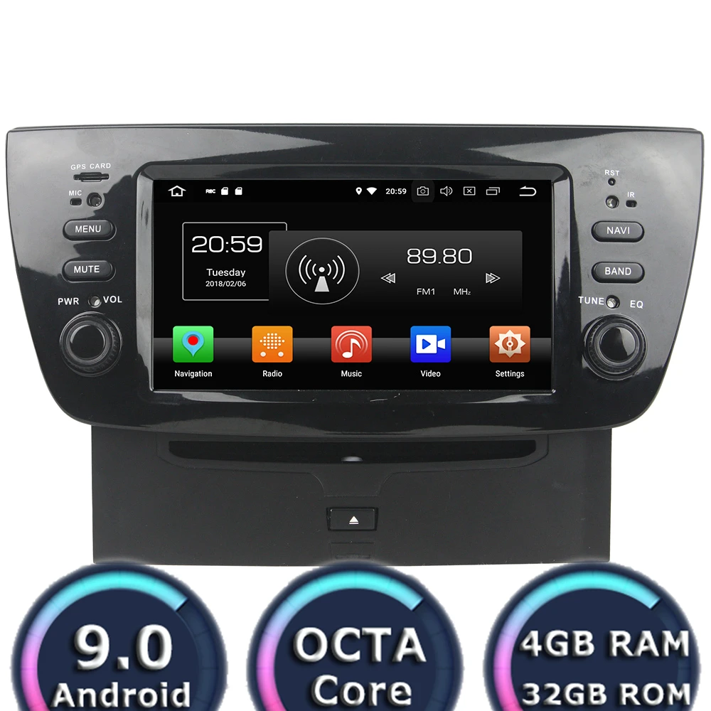 Roadlover 6 1 &quotAndroid 9 0 Восьмиядерный автомобильный DVD мультимедийный плеер для Fiat Doblo