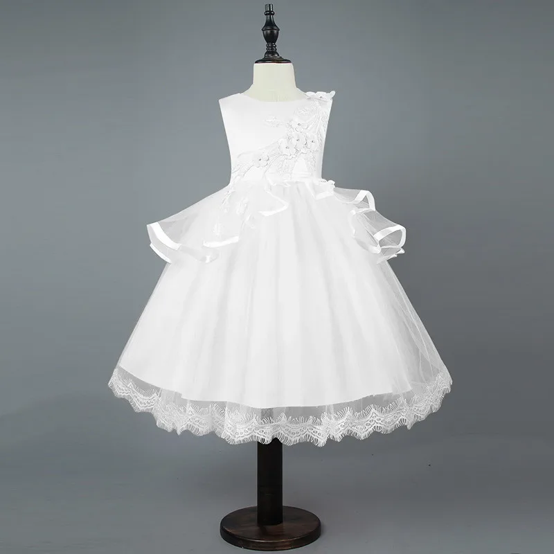 Платье с цветочным узором для девочек праздничная одежда нарядное бальное