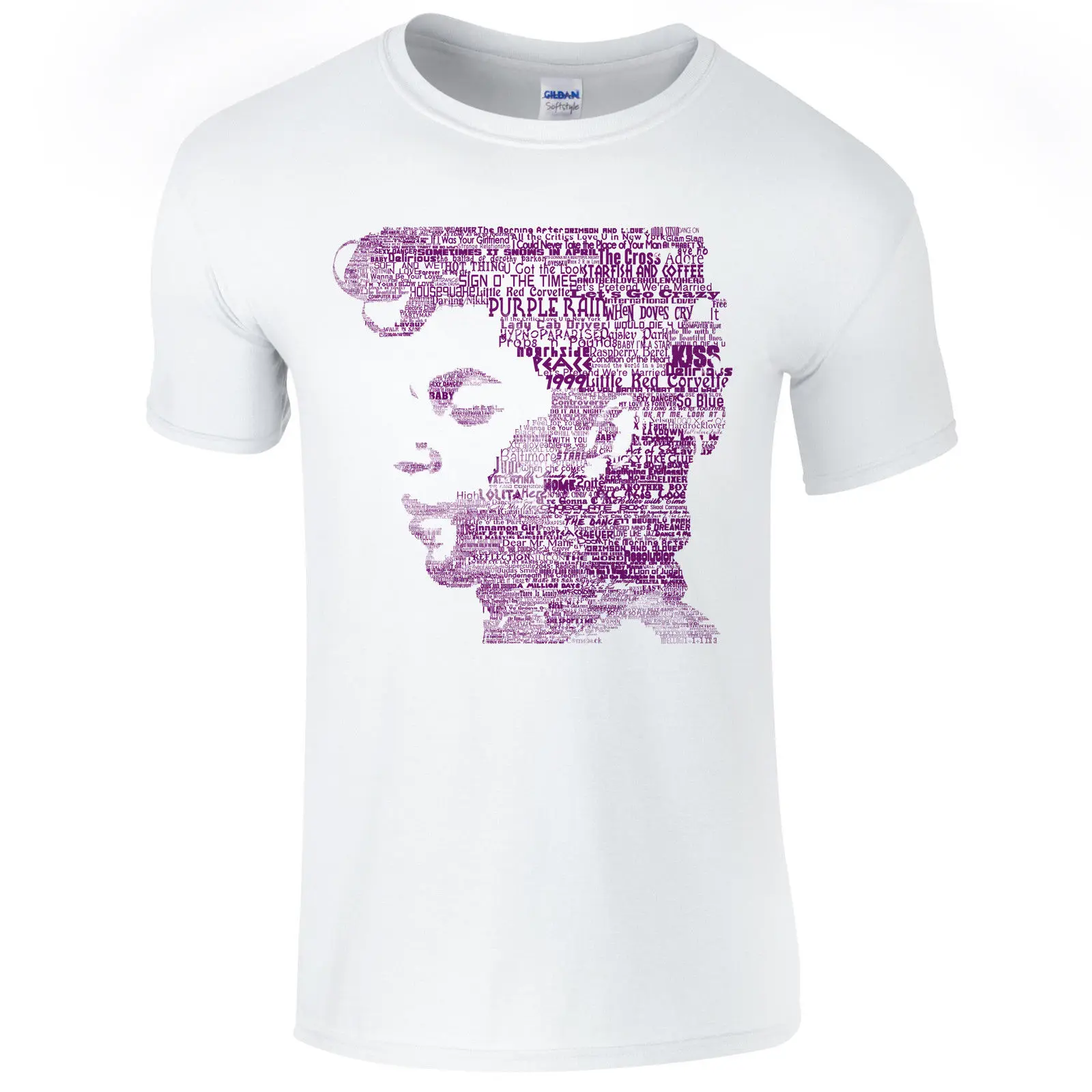 Футболка с надписью Prince Songs Portrait Tribute | фиолетовый дождь When Doves Cry новые футболки Kiss