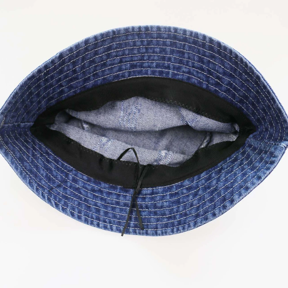 Джинсовая Рыбацкая шляпа Летняя женская однотонная открытая Плоская верхняя