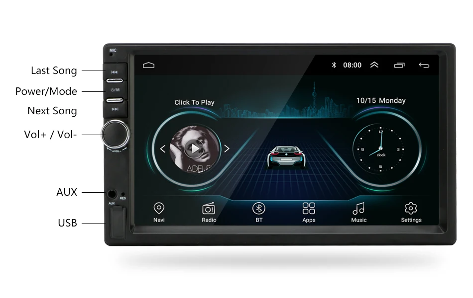 Android 8,1 автомобильный Радио gps навигация Wifi 7 ''178*102 мм 2din мультимедийный плеер аудио для Nissan TOYOTA Kia RAV4 Honda VW hyundai