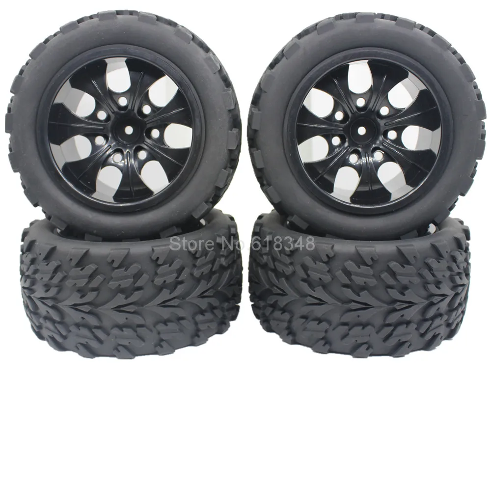 4x RC грузовые шины губка и колеса обода вставляется для 1/10 HSP Himoto Redcat AMAX Exceed HPI Off Road