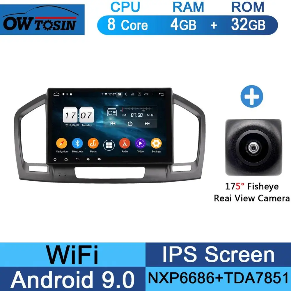 Android 9,0 ips 8 ядерный 4 Гб ram+ 64 ГБ rom Автомобильный DVD радио плеер gps для Opel Vauxhall Holden Insignia 2008-2013 DSP CarPlay ADAS - Цвет: 32G Fisheye Camera