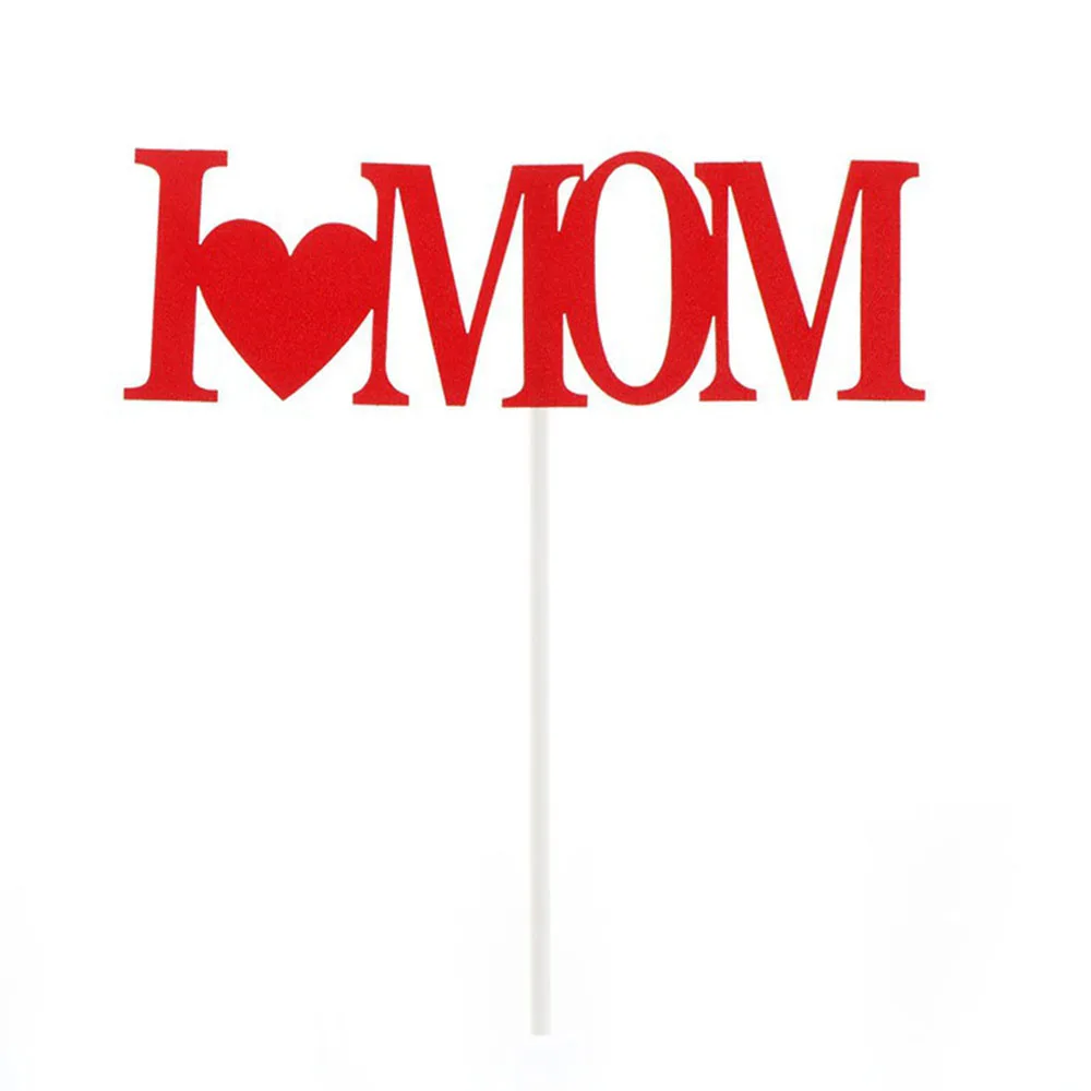 Red MoM День отца день матери Happy украшение для именинного торта Торт Топ бамбуковый флаг аксессуары для день рождения свадебные принадлежности - Цвет: Red MoM