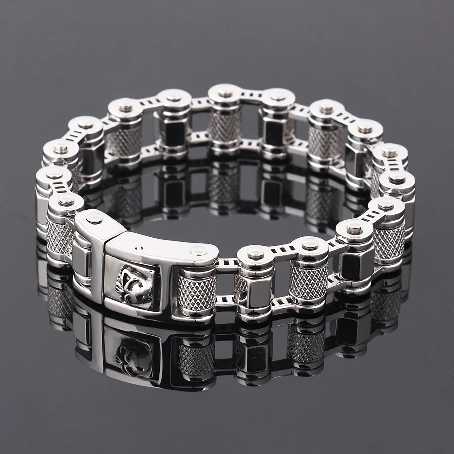Мужской мотоциклетный браслет из нержавеющей стали 316L 17 мм|bracelet 316l|steel braceletstainless
