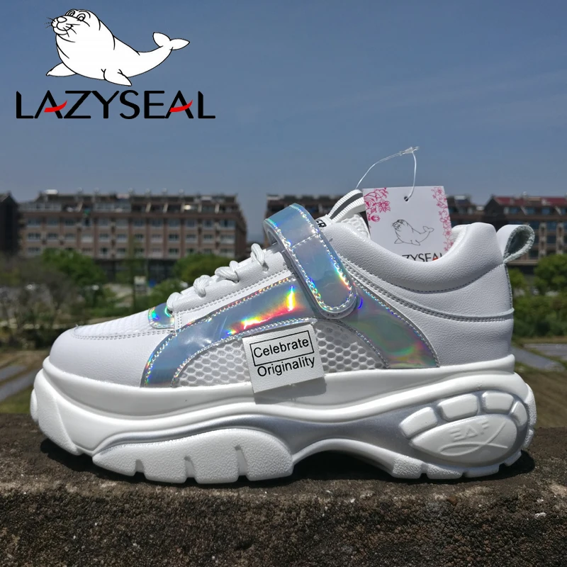 LazySeal женские ботинки на платформе спортивный ультра-светильник липучке