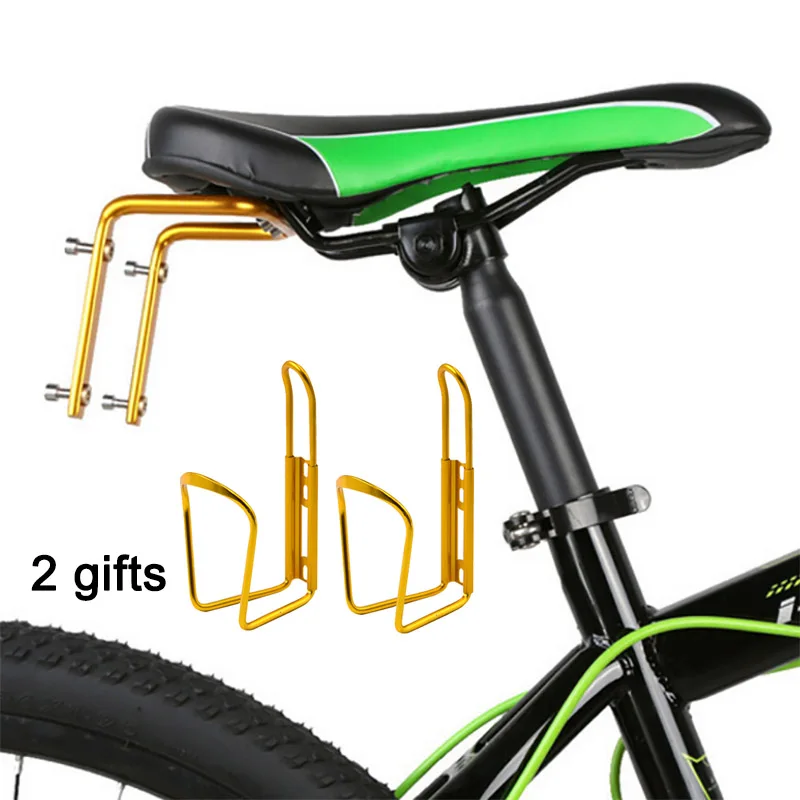 Golden LOCLE алюминиевый сплав MTB велосипед Велоспорт двойной держатель клеток бутылки воды полка Аксессуары для велосипеда - Цвет: Golden