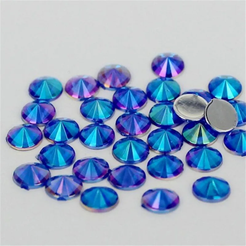 4 мм-10 мм DIY Bling Deep Blue AB Акриловые стразы спутная форма граненый акриловый камень с