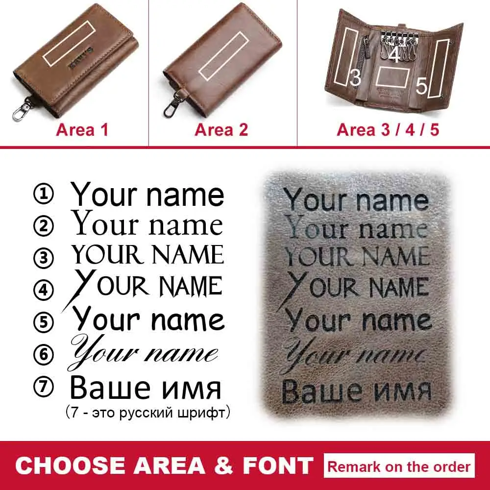 KAVIS Бесплатная гравировка натуральная кожа ключница кошелек для ключей мужской