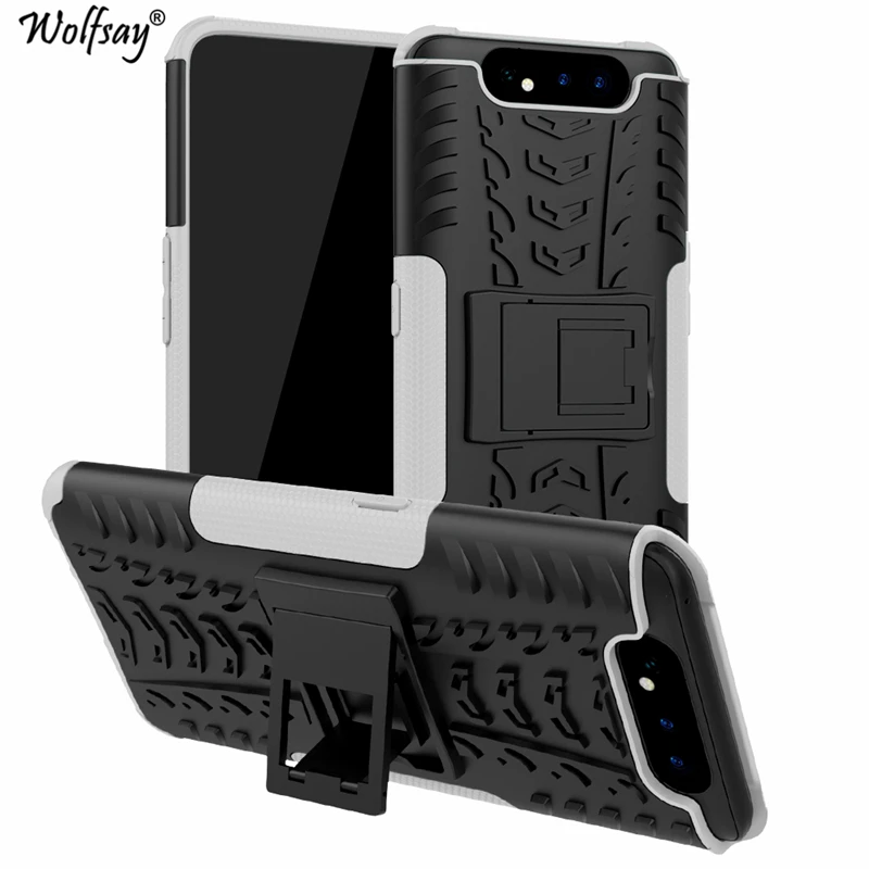 Чехол Wolfsay для Samsung Galaxy A80 чехол из мягкой резины и жесткого пк SM-A805F держатель