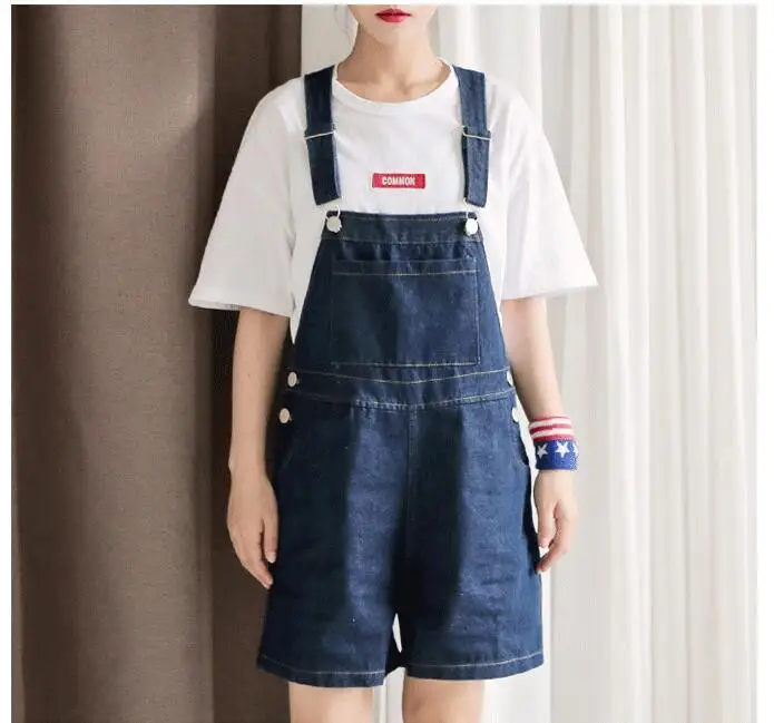 Женский свободный комбинезон на пуговицах повседневный однотонный из хлопка с