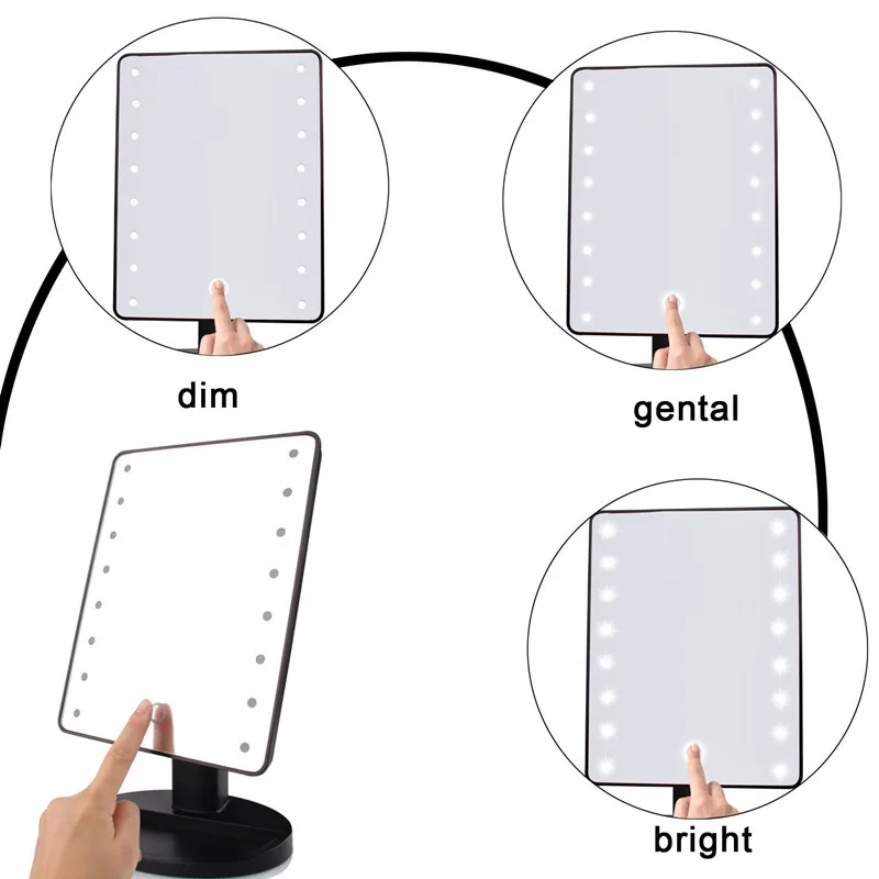 Освещенное зеркало с 16 светодио дный огни и Сенсорный экран Dimmable10x
