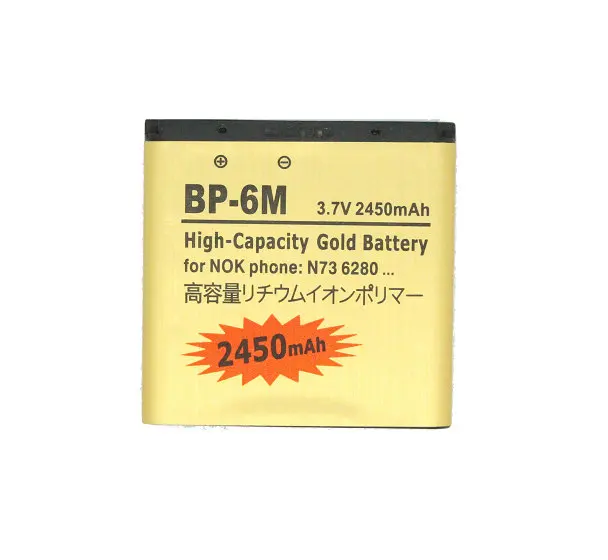 2450 мА/ч BP-6M Золото Замена Батарея для Nokia N73 3250 6151 6233 6234 6280 6282 6288 6290 9300 9300i BP6M N77 N93 |