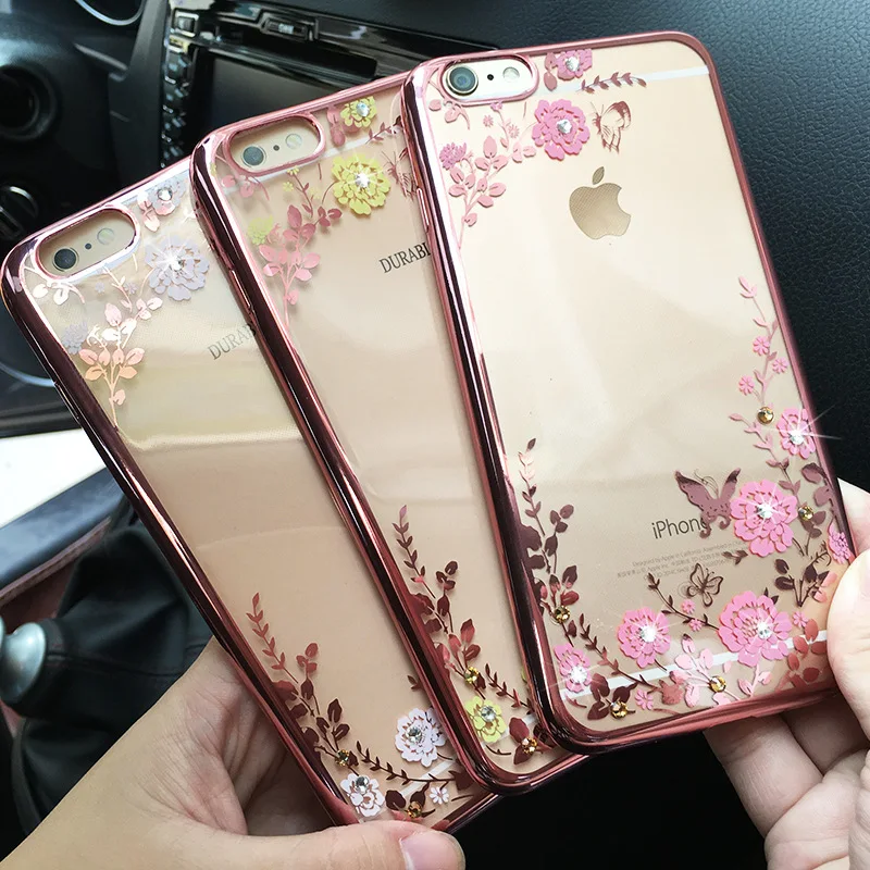For Samsung Galaxy J3 J5 J7 2016 S7 Edge S6 A3 A5 A7 Note 3 4 5 Grand Prime Plating Case Cover Soft TPU Flower Flora Phone Cases |