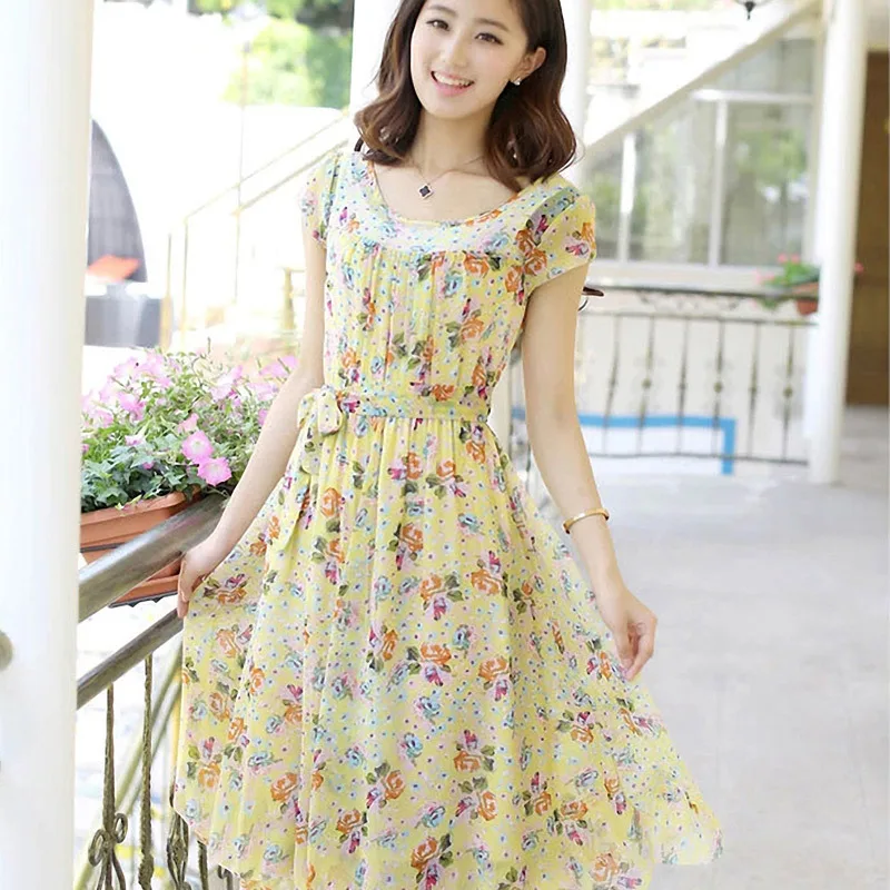 Женское длинное шифоновое платье летнее кружевное плиссированное макси в