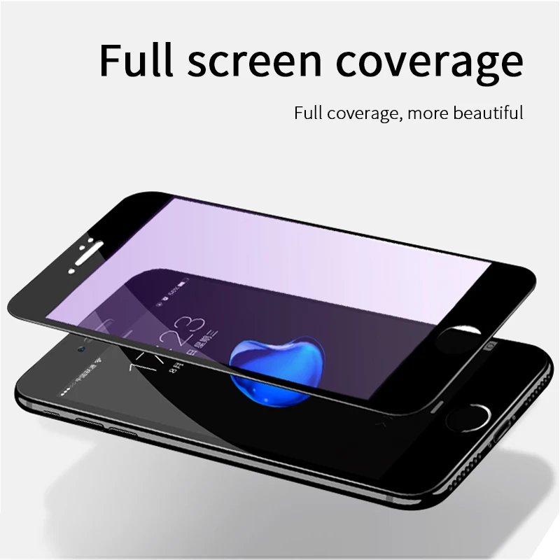 Full Cover Screen Protector Film For iPhone 8 Plus 6S 3D Curved Soft Edge Tempered Glass 7 Protective |