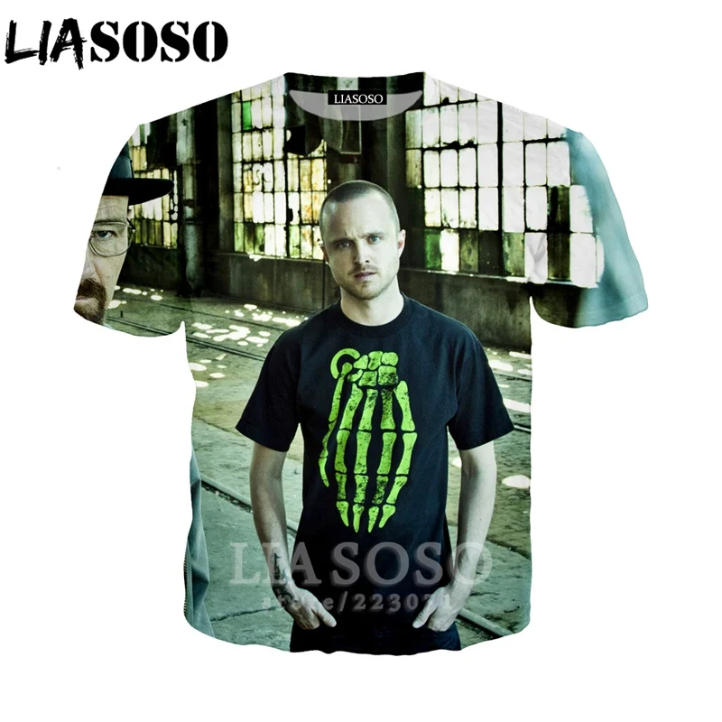 LIASOSO Летний Новый мужской женский модный свитшот 3D принт сериал Breaking Bad футболка с