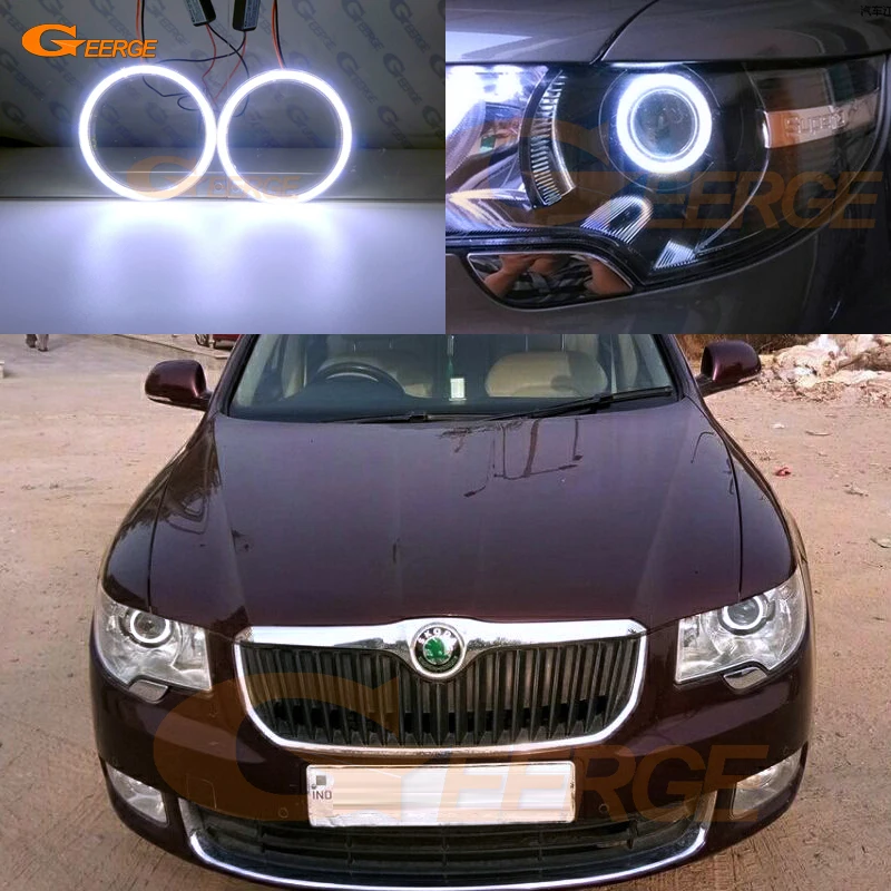 Для Skoda Superb 2008 2009 2010 2011 2012 2013 ксенон отличное ангельские глазки ультра яркий COB комплект светодиодов «глаза ангела»