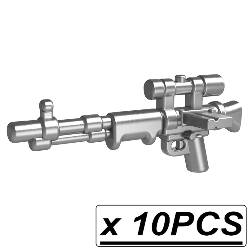 10 шт./лот WW2 пушки военное оружие винтовка машина Submachine SMG SWAT MOC части строительные блоки кирпичи игрушки для детей - Цвет: 10pcs PJ0102